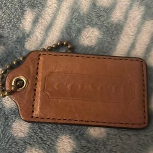 Coach Tan Leather Key Fob/tag for bag